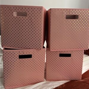 PILLOWFORT pink and gold STORAGE STORE BIN TARGET